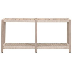 Wrap Oat and Washed Ever Teak Outdoor Rectangular Console Table