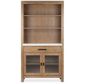 Plum Creek Sierra Brown 2 Glass Door Display Cabinet with LED