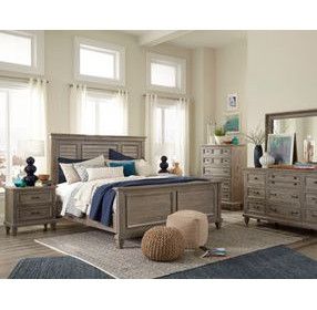 Lancaster Dovetail Gray 9 Drawer Dresser with Rectangular Mirror