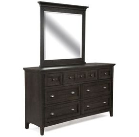 Westley Falls Graphite 7 Drawer Dresser with Rectangular Mirror