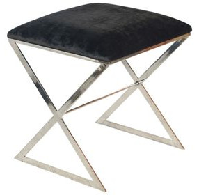 X Side Black and Silver Stool