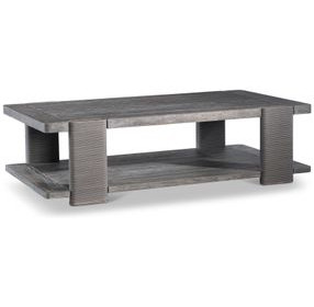 Andros Smoked Truffle and Oxford Brown Outdoor Rectangular Cocktail Table