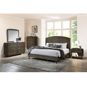 Rex Walnut Queen Panel Bedroom Set