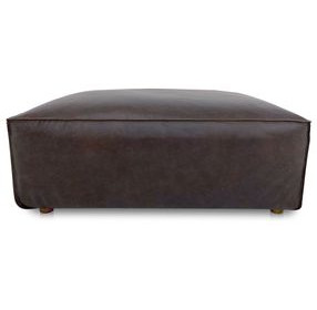 Form Espresso Brown Leather Rectangular Ottoman