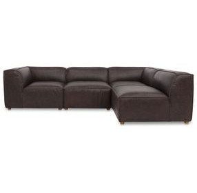 Form Espresso Brown Leather 4 Piece Signature Modular Sectional