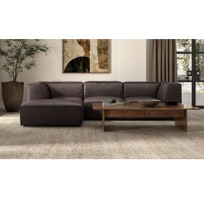 Form Espresso Brown Leather 3 Piece Nook Modular Sectional