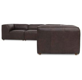 Form Espresso Brown Leather 5 Piece Classic Modular Sectional
