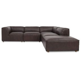 Form Espresso Brown Leather 5 Piece Dream Modular Sectional