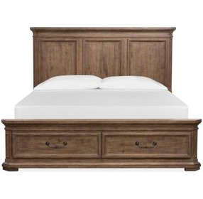 Adler Court Florentine Walnut Storage Panel Bedroom Set