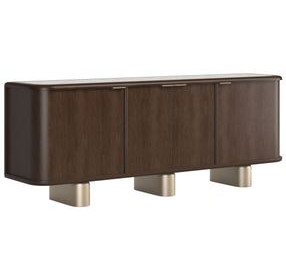 Verge Handcrafted Walnut 85" 4 Door Credenza