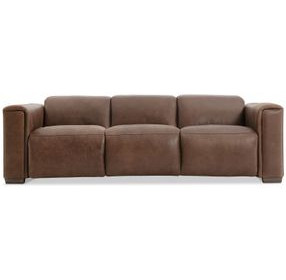 Billings Brown Leather Power Reclining Living Room Set