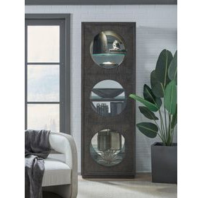 Accents Brown Side Entry 2 Door Curio Cabinet with LED Lighting