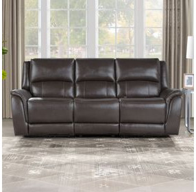 Alexandria Chocolate 91" Power Reclining Sofa