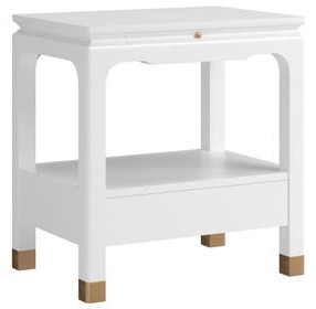 Eave Uplifting White Bedside Table