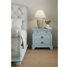 Summer Creek Blue 3 Drawer Nightstand with USB Charging