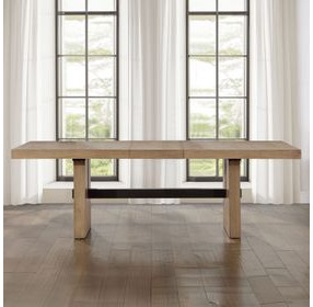 Aubrey Brown 96" Extendable Rectangular Dining Table