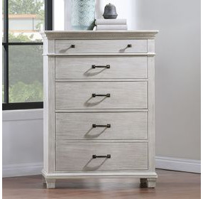 Silver Sands Gray 5 Drawer Chest