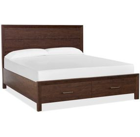 Llewellyn Columbian Walnut King Storage Panel Bed