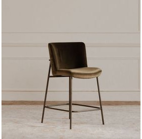 Early Green Upholstered Bar Stool