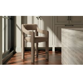 Elise Ochre Performance Fabric Upholstered Counter Height Stool