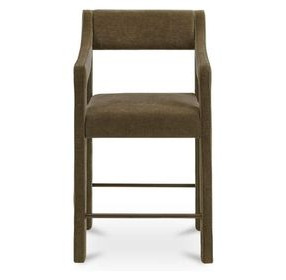 Elise Cedar Green Performance Fabric Upholstered Counter Height Stool