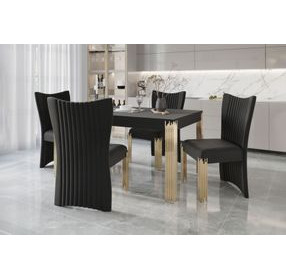 Empire Black Upholstered Dining Chair Set of 2