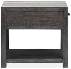 Plum Creek Ravenwood Black and White Rectangular Marble Top End Table