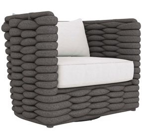 Wailea White Performance Fabric Outdoor Swivel Chair