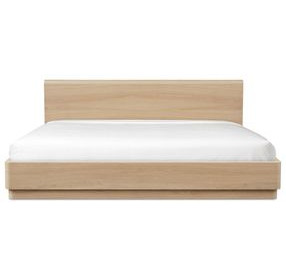 Round Off Light Brown Queen Platform Bed