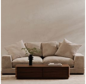 Round Off Walnut Brown Rectangular Coffee Table