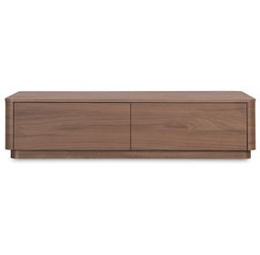 Round Off Walnut Brown Rectangular Coffee Table