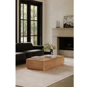 Round Off Natural Oak Rectangular Coffee Table