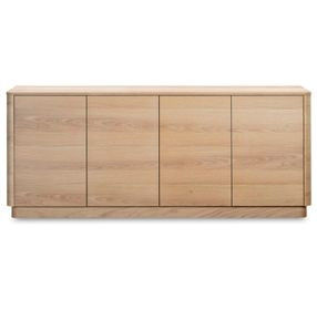 Round Off Natural Oak 4 Door Sideboard