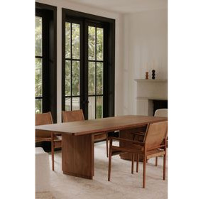 Round Off Walnut 88" Rectangular Dining Table