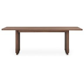 Round Off Walnut 88" Rectangular Dining Table