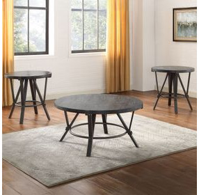 Portland Gray Round End Table