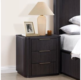 Henry Espresso 3 Drawer Nightstand with USB Charging