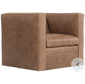 Hudson Tan Leather Swivel Chair