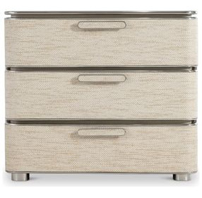 Corinne Beige 3 Drawer Nightstand with USB Port