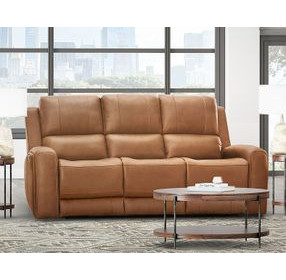 Belmont Lyric Caramel Leather 89" Zero Gravity Power Reclining Sofa with USB Charging