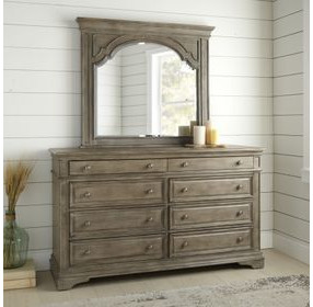 Highland Brown 8 Drawer Dresser and Mirror