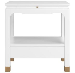 Eave Uplifting White Bedside Table