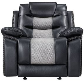 Nikko Black and Gray Glider Recliner