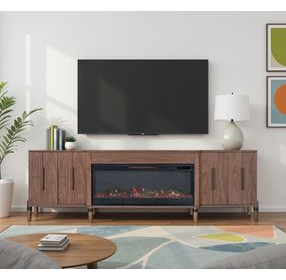 Tranquility Walnut 94" TV Stand with Fireplace