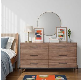 Tranquility Walnut 6 Drawer Dresser