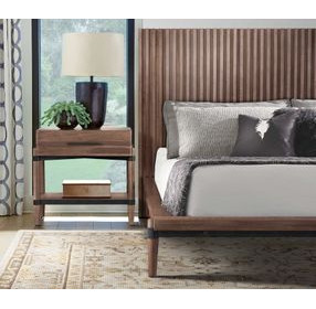 Tranquilty Walnut 1 Drawer Nightstand