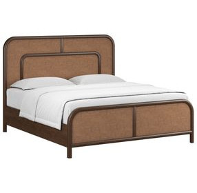 Verge Handcrafted Walnut King Woven Panel Bed