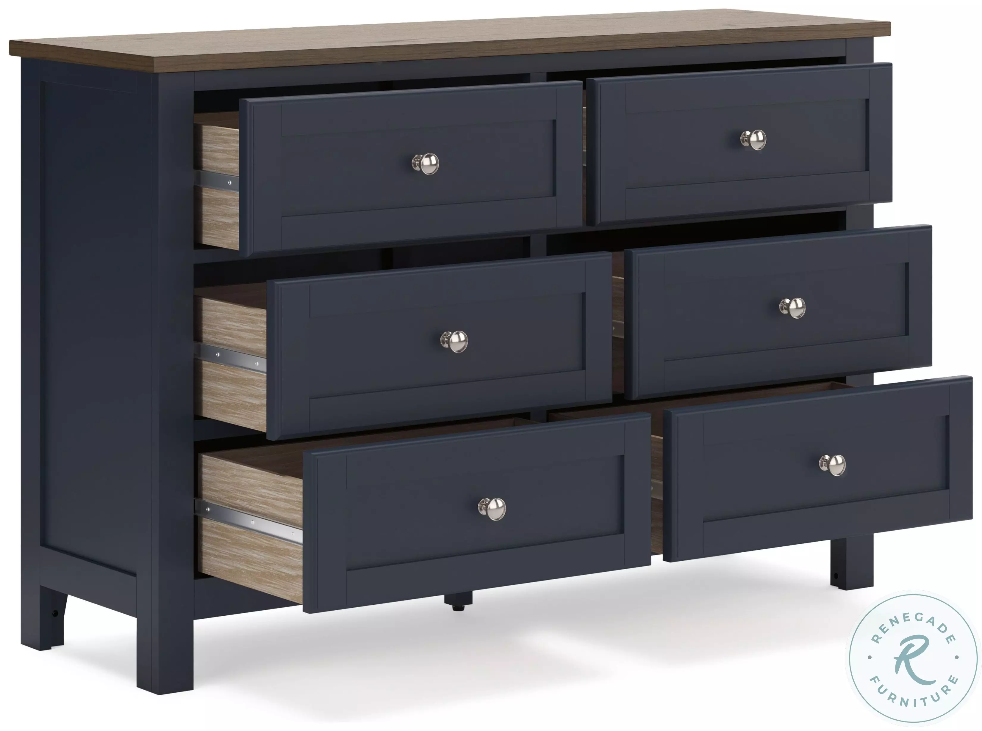 Landocken Brown And Blue Queen Panel Bedroom Set from Ashley