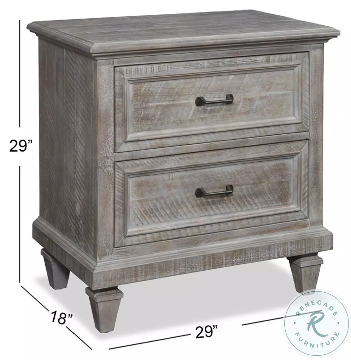 Lancaster Dove Tail Grey 2 Drawer Nightstand from Magnussen Home