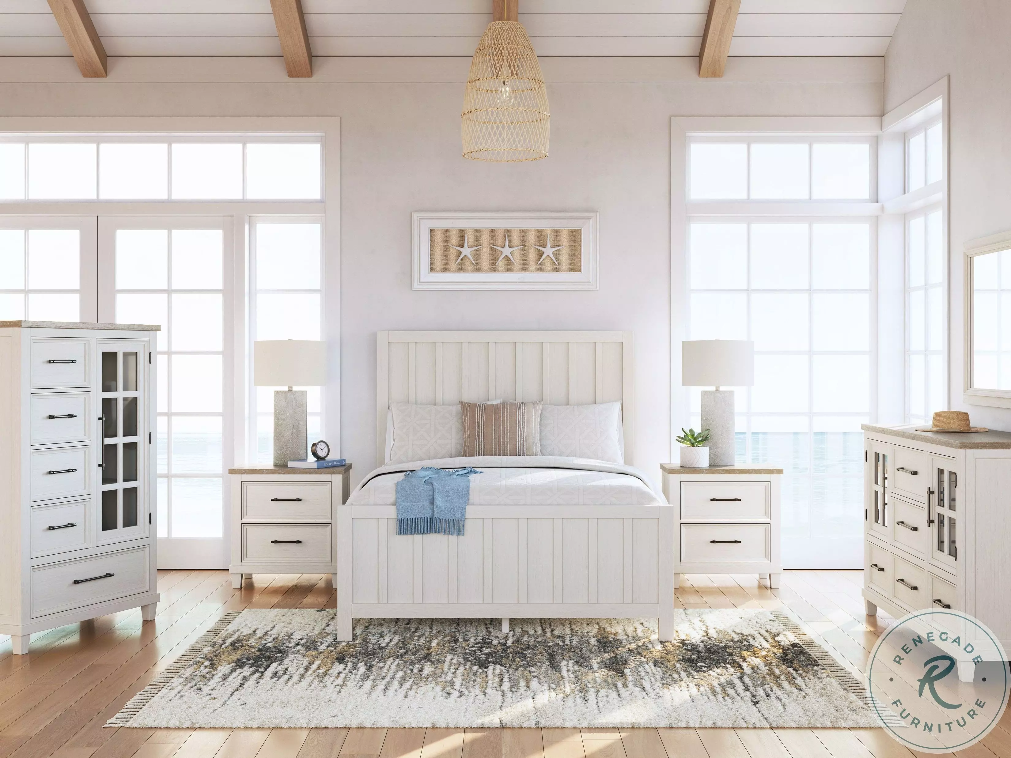 Shaybrock Antique White Queen Panel Bedroom Set from Ashley